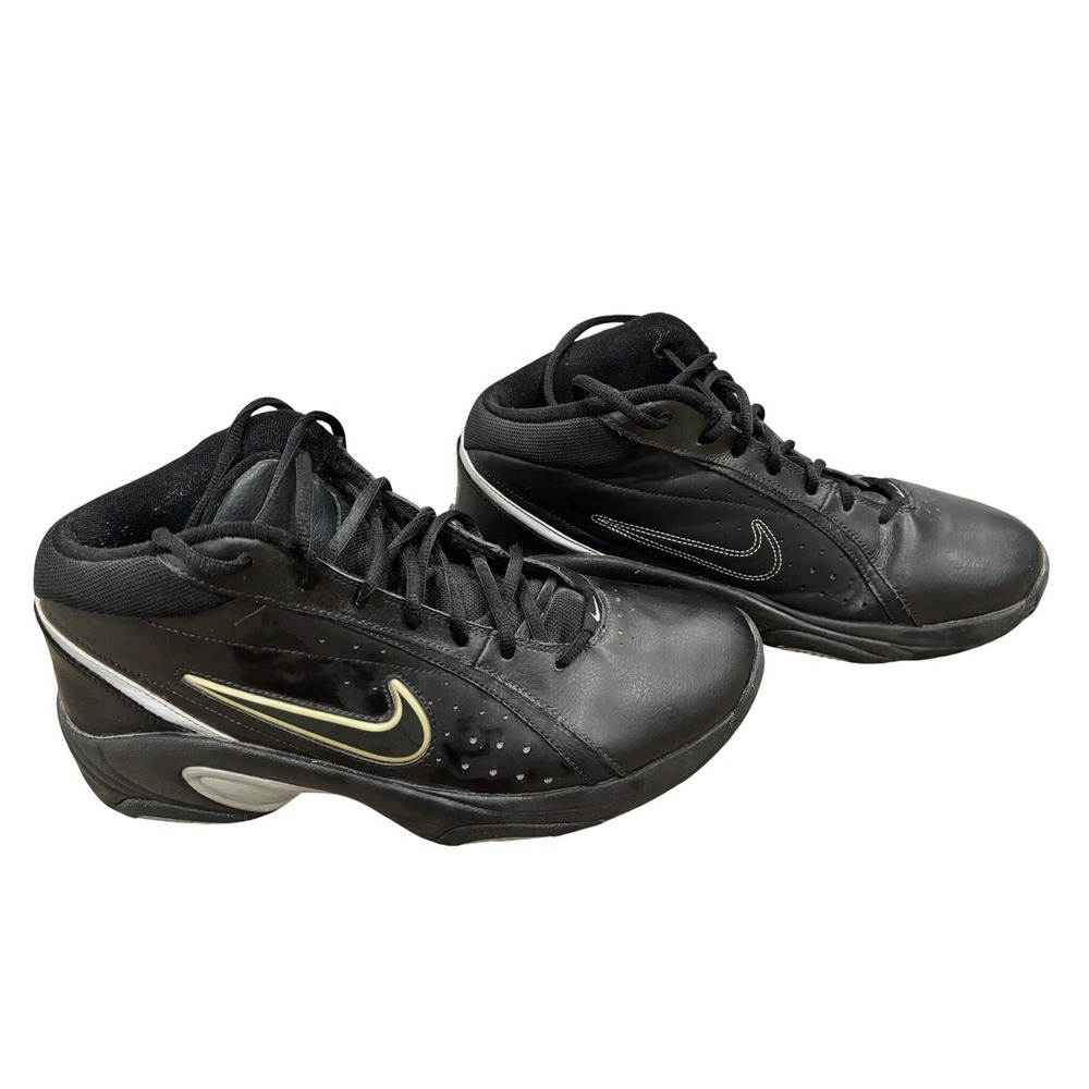 Nike Basketball Shoes Mens Size 11 Black Silver Mid Top Sneakers Athletic 316331